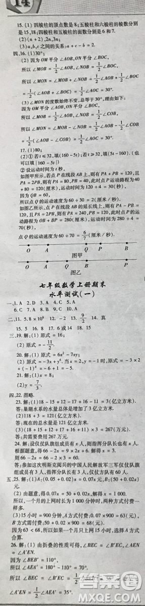 少年智力開發(fā)報(bào)數(shù)學(xué)專頁2018-2019七年級(jí)人教版加強(qiáng)版期末復(fù)習(xí)答案2