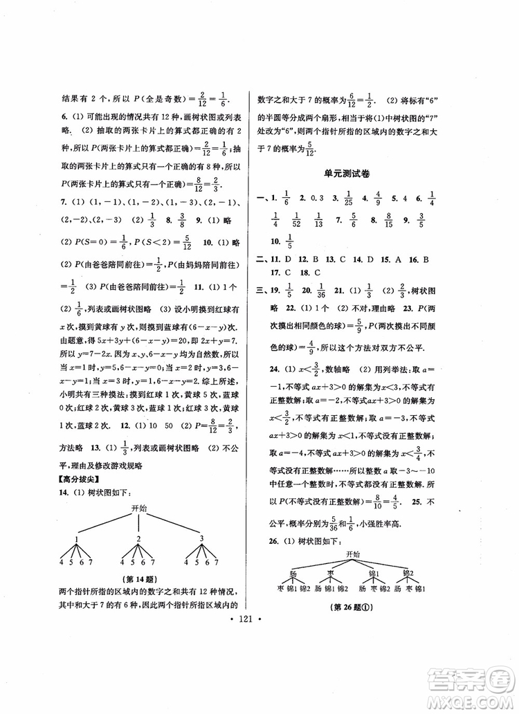 2018秋超能學(xué)典高分拔尖提優(yōu)訓(xùn)練初中九年級(jí)數(shù)學(xué)上冊(cè)新課標(biāo)江蘇版參考答案