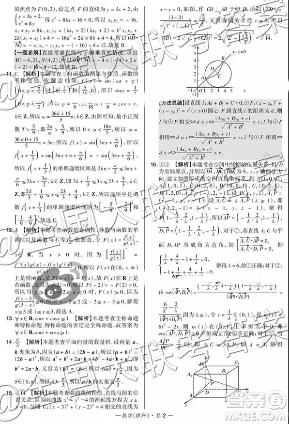 超級全能生2019高考全國卷26省12月聯(lián)考甲乙卷理數(shù)試題及參考答案