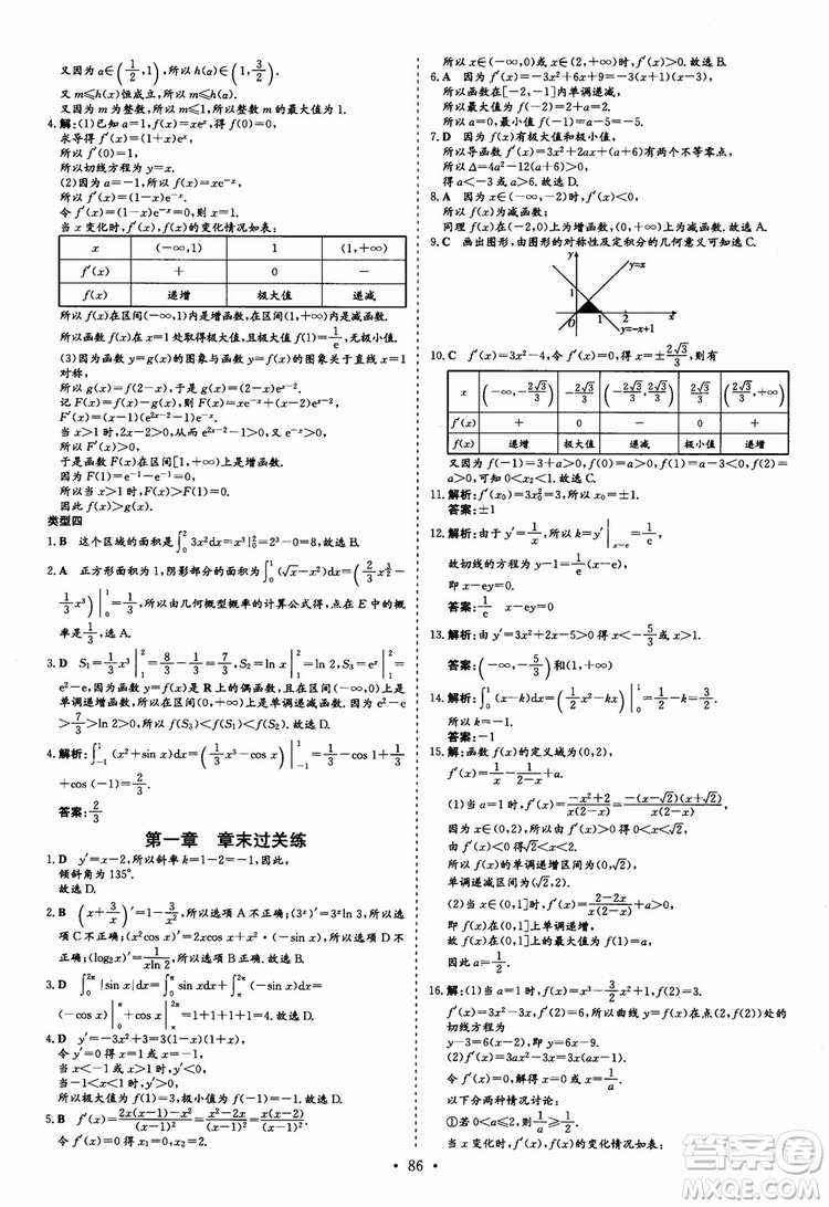 9787540583644導(dǎo)與練高中同步2018年小題巧練數(shù)學(xué)選修2-2參考答案