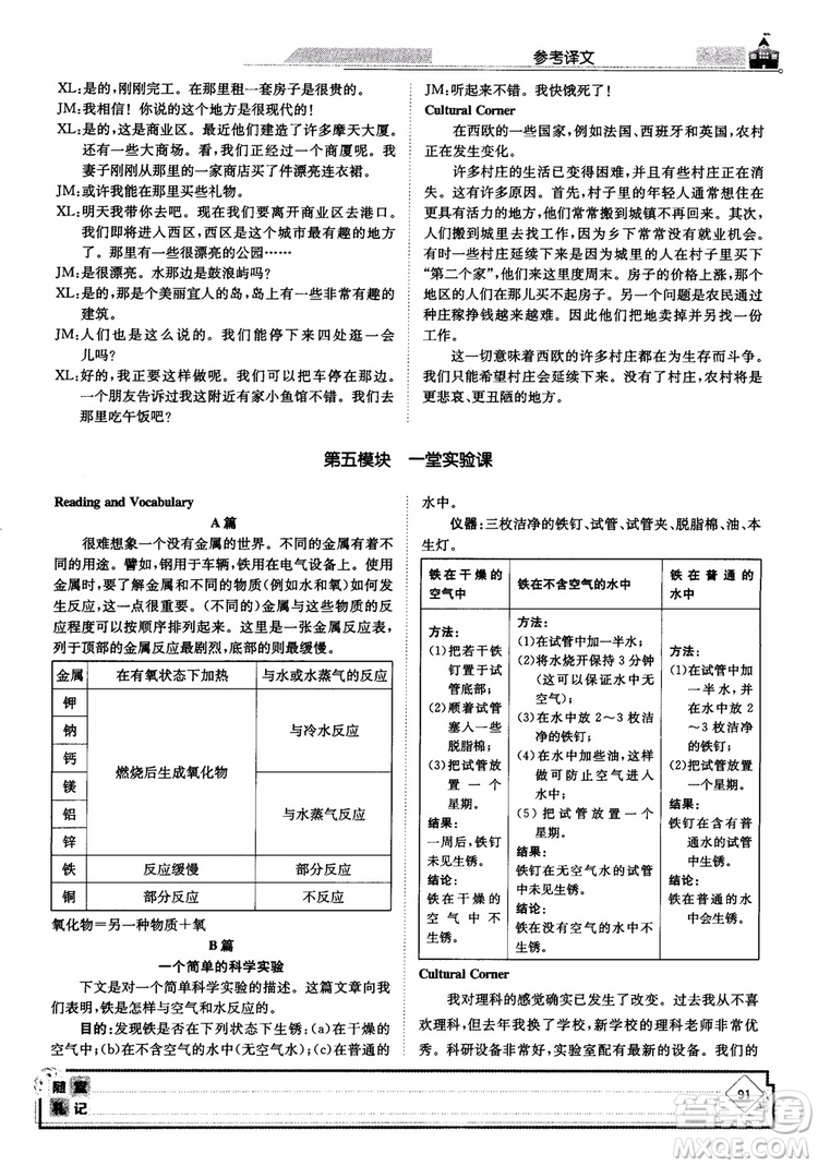 2019版百年學(xué)典高中全程學(xué)習(xí)導(dǎo)與練必修1英語(yǔ)WY外研版參考答案