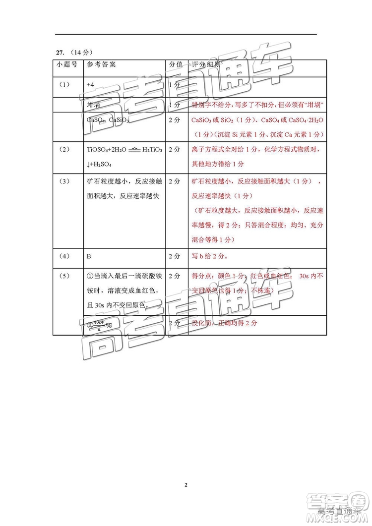 2019屆高三佛山一模理綜試題及參考答案