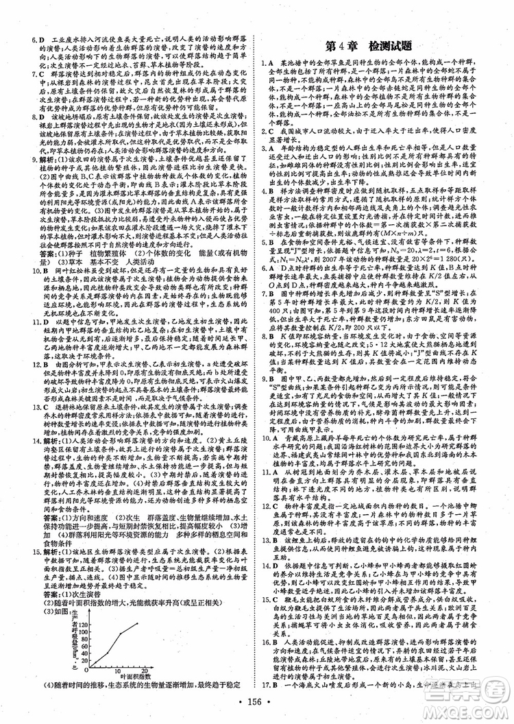 百年學(xué)典2021版高中全程學(xué)習(xí)導(dǎo)與練生物必修3人教版參考答案