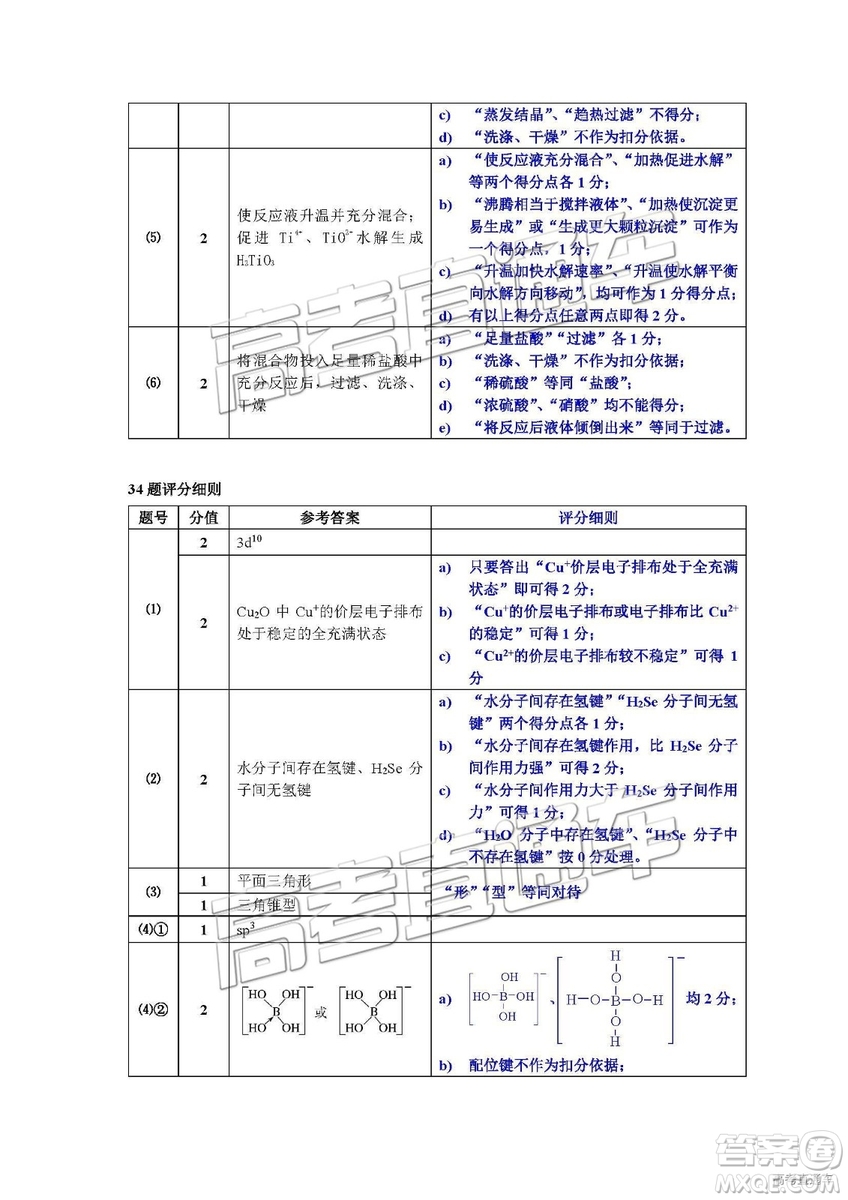 2019屆高三惠州三調(diào)理綜試題及參考答案