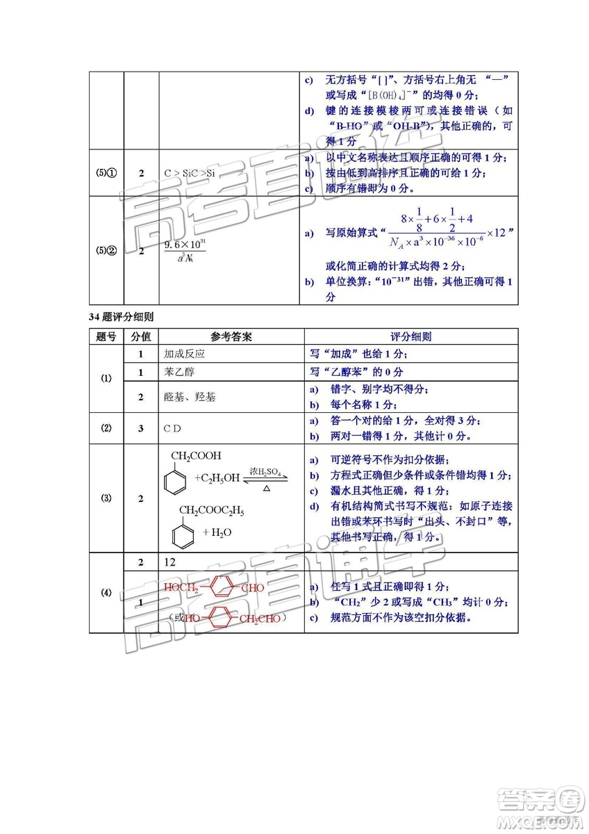 2019屆高三惠州三調(diào)理綜試題及參考答案