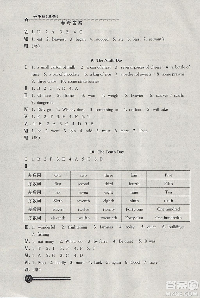 中西書局2019年快樂寒假寒假能力自測英語N版牛津版六年級答案