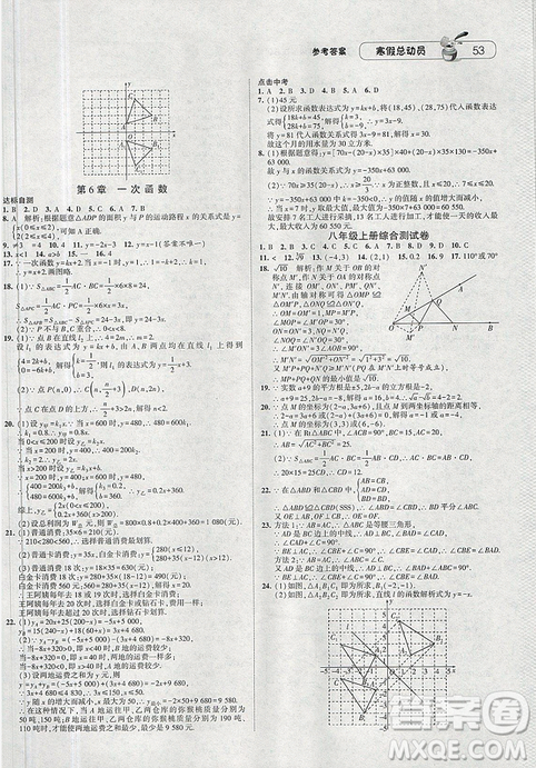 經(jīng)綸學(xué)典2019年江蘇國(guó)標(biāo)版寒假總動(dòng)員八年級(jí)數(shù)學(xué)答案