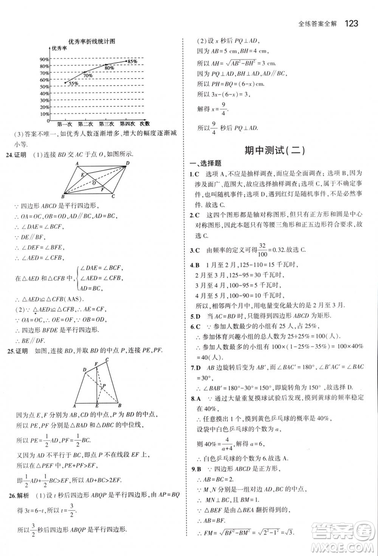 曲一線科學(xué)備考2019版5年中考3年模擬八年級(jí)數(shù)學(xué)下冊(cè)蘇科版參考答案