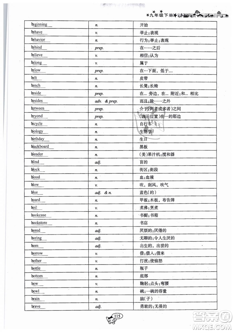 全新版2019新動力英語螺旋學(xué)習(xí)法人教版九年級下冊參考答案