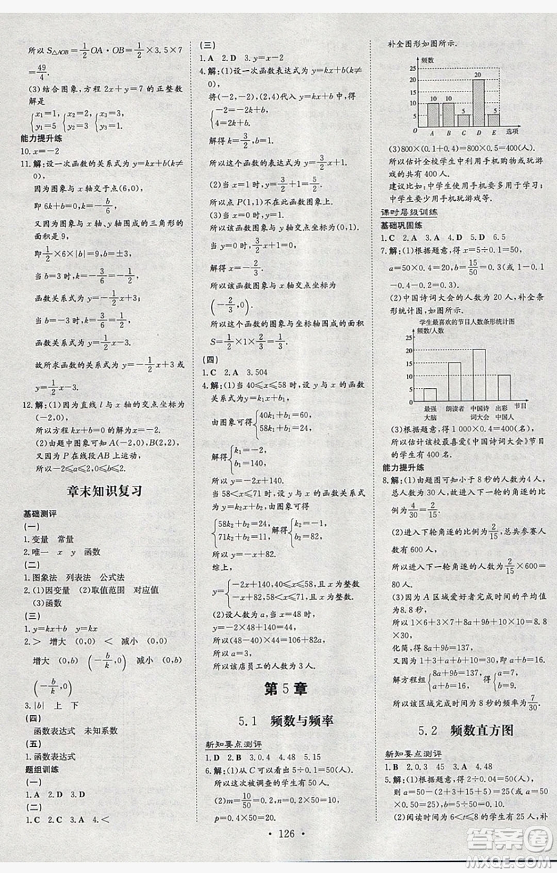 2019導(dǎo)與練練案課時練課時作業(yè)本八年級下冊數(shù)學(xué)湘教版答案