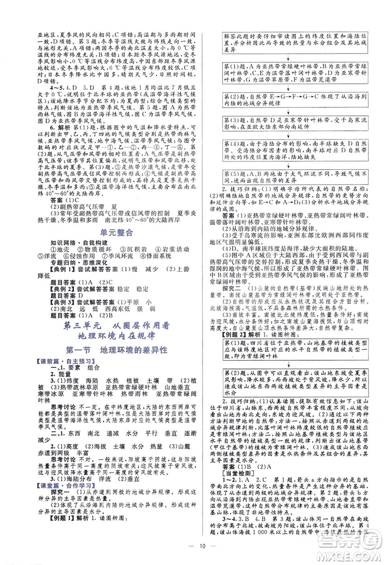 2019高中同步學考優(yōu)化設計地理必修1答案