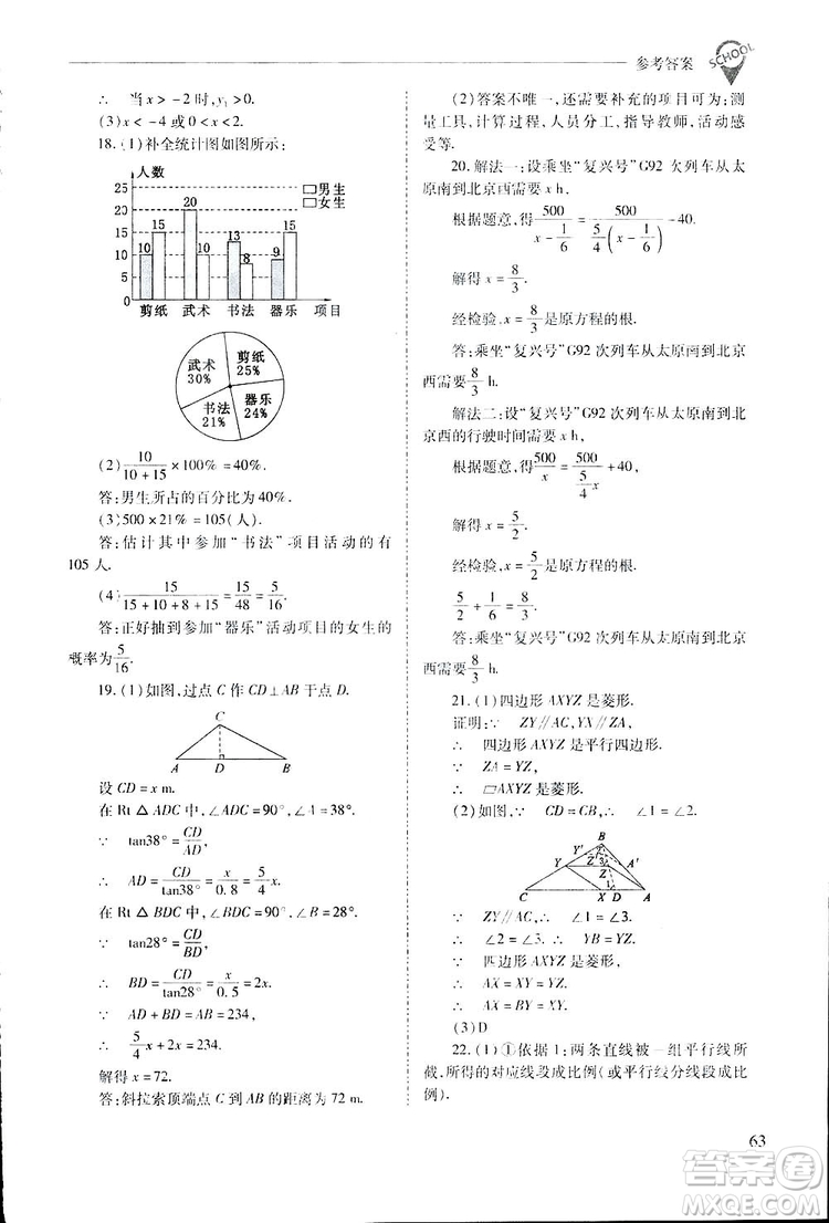 2019新課程問題解決導(dǎo)學(xué)方案九年級(jí)下冊(cè)數(shù)學(xué)人教版答案