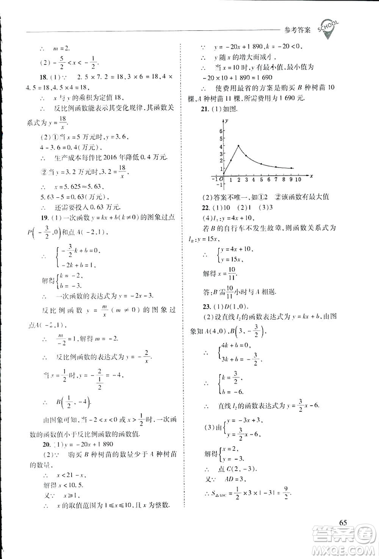 2019新課程問(wèn)題解決導(dǎo)學(xué)方案數(shù)學(xué)八年級(jí)下冊(cè)華東師大版答案