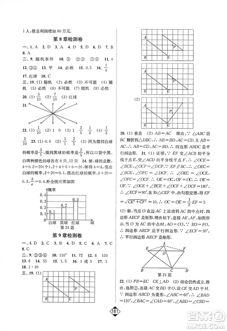 輕松一典2019輕松作業(yè)本數(shù)學八年級下冊新課標江蘇版答案