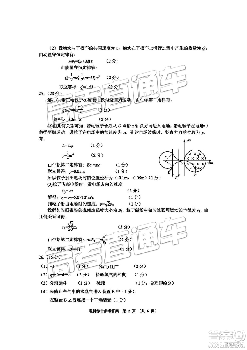 貴陽市2019年高三適應(yīng)性考試一理綜試卷及參考答案