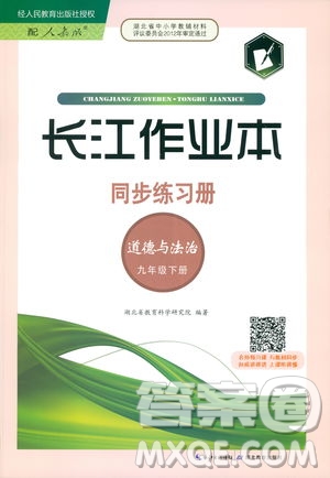 2019年長江作業(yè)本同步練習(xí)冊九年級下冊道德與法治人教版參考答案