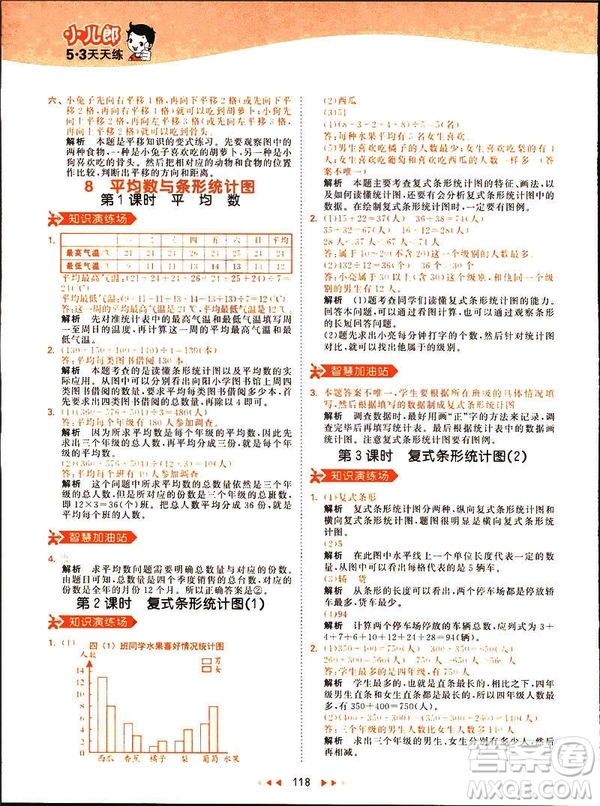 小兒郎2019春53天天練四年級(jí)下冊(cè)小學(xué)數(shù)學(xué)人教版參考答案