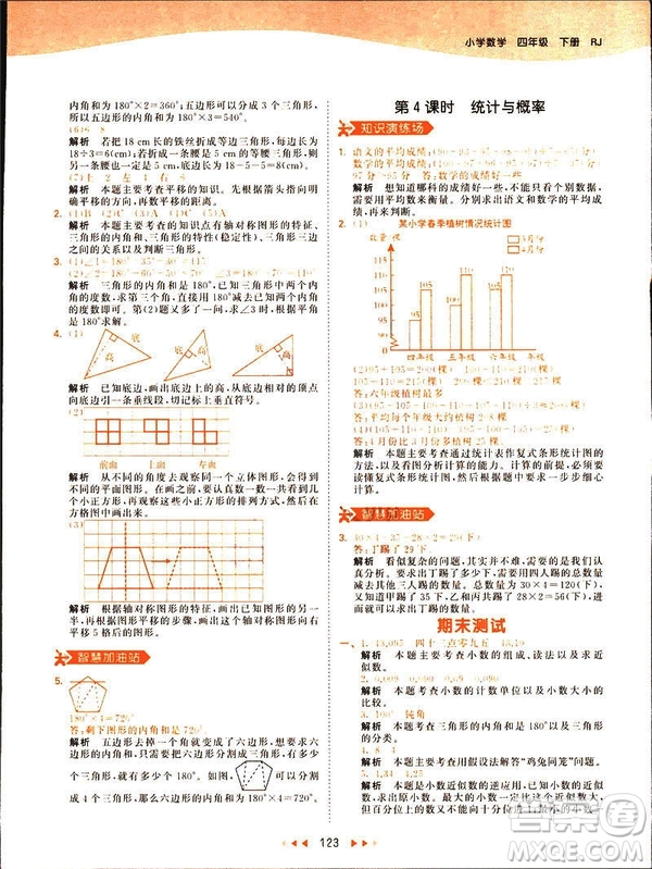 小兒郎2019春53天天練四年級(jí)下冊(cè)小學(xué)數(shù)學(xué)人教版參考答案