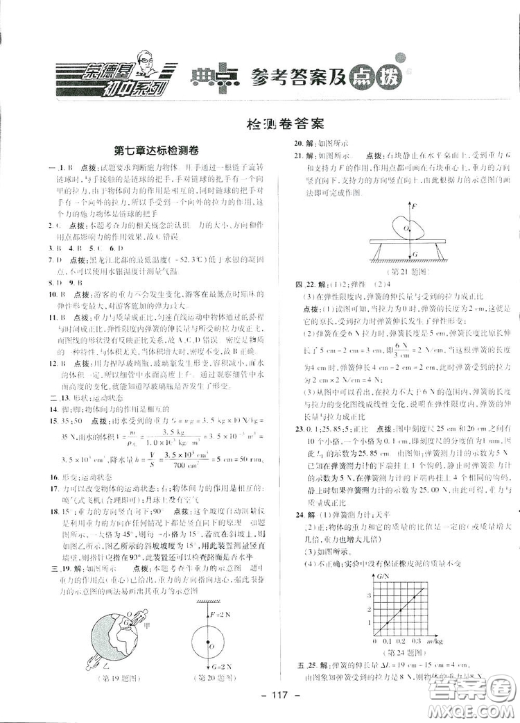 2019榮德基典中點綜合應用創(chuàng)新題物理八年級下冊人教版答案