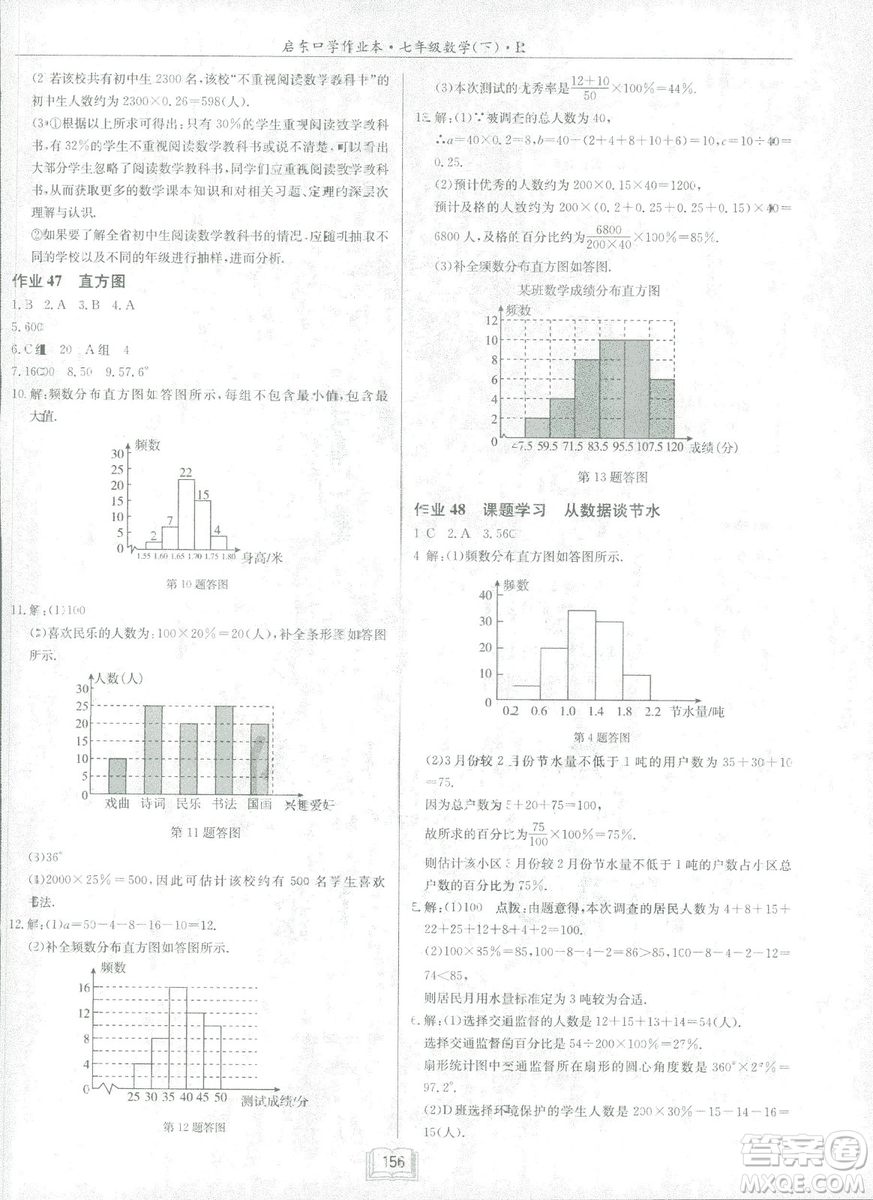 2019春啟東中學作業(yè)本人教版R七年級數(shù)學下冊答案