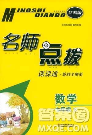 2019年七年級下冊名師點撥課課通教材全解析數(shù)學(xué)江蘇版參考答案