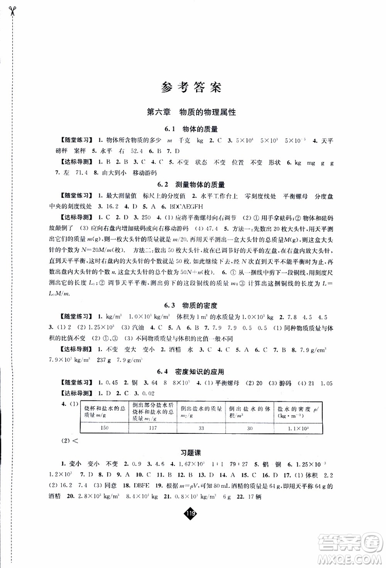 江蘇人民出版社2019春物理八年級下冊蘇科版伴你學參考答案