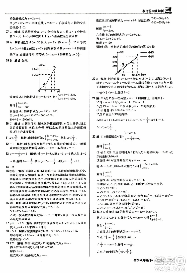 2019新版輕巧奪冠八年級(jí)下冊(cè)數(shù)學(xué)人教版9787552249293參考答案