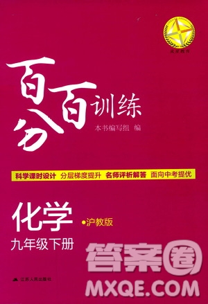 滬教版2019年九年級(jí)下冊(cè)化學(xué)百分百訓(xùn)練參考答案