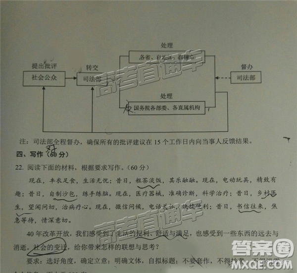 2019年3月高三青島一模語文參考答案