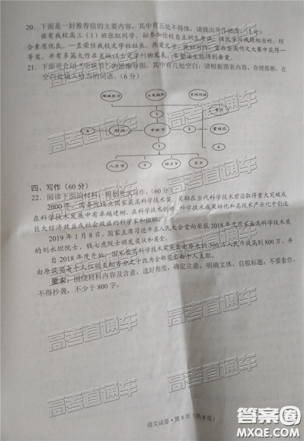 2019年3月云南高三省統(tǒng)測語文試卷及答案