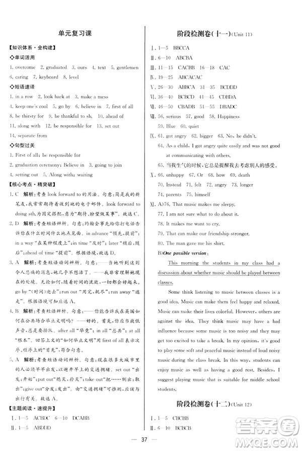 2019河北專版人教版初中九年級(jí)下冊(cè)英語課時(shí)練同步學(xué)歷案答案