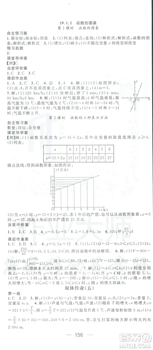 鴻鵠志文化2019RJ人教版名師測控八年級(jí)數(shù)學(xué)下冊云南專版答案