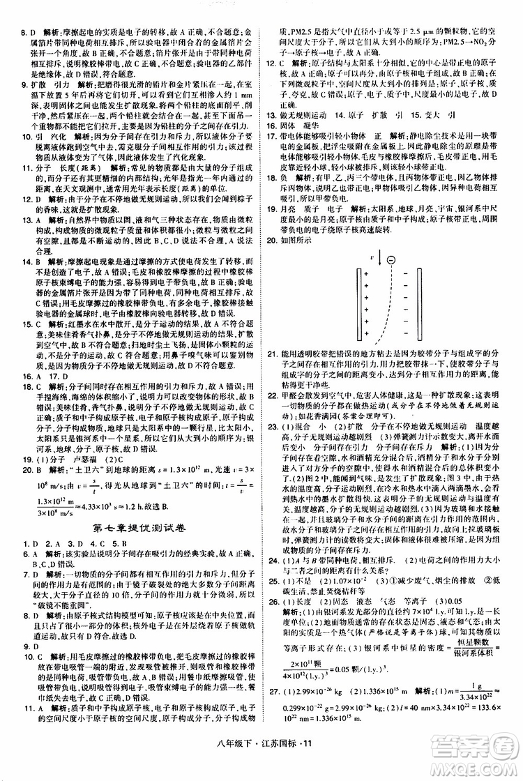 經(jīng)綸學(xué)典2019版學(xué)霸題中題物理八年級(jí)下冊(cè)江蘇國(guó)標(biāo)第三次修訂參考答案