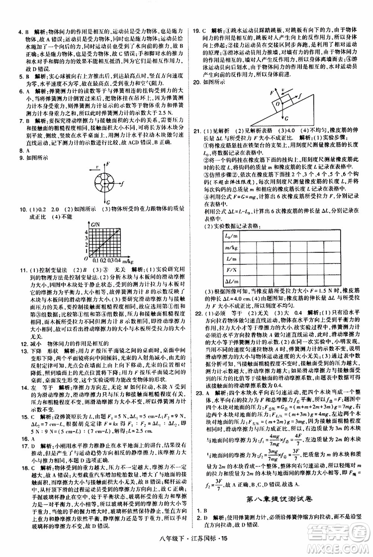 經(jīng)綸學(xué)典2019版學(xué)霸題中題物理八年級(jí)下冊(cè)江蘇國(guó)標(biāo)第三次修訂參考答案