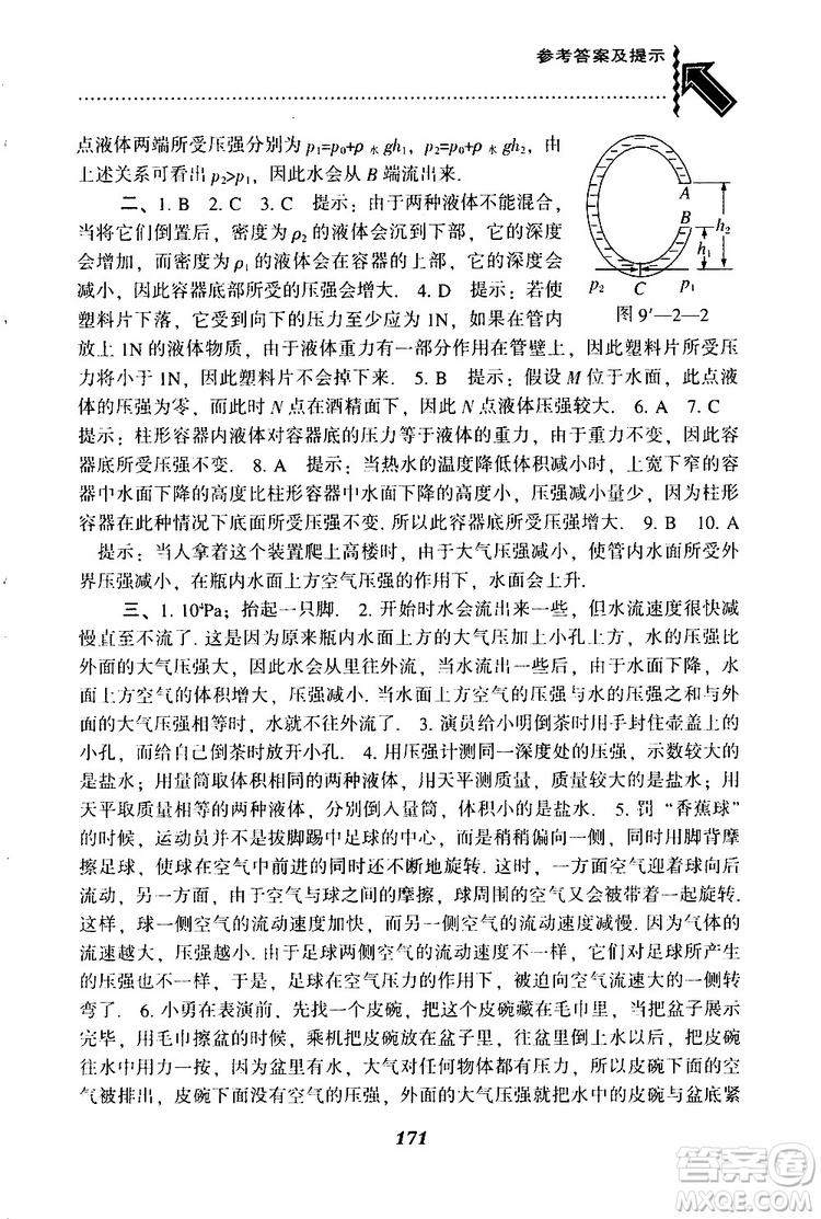 2019年尖子生題庫八年級下冊物理人教版R版參考答案