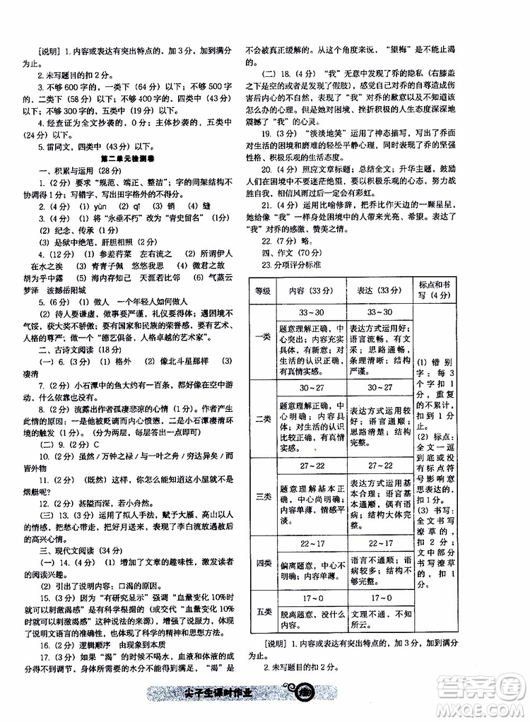 2019年尖子生課時作業(yè)新課堂八年級下語文人教版R版參考答案