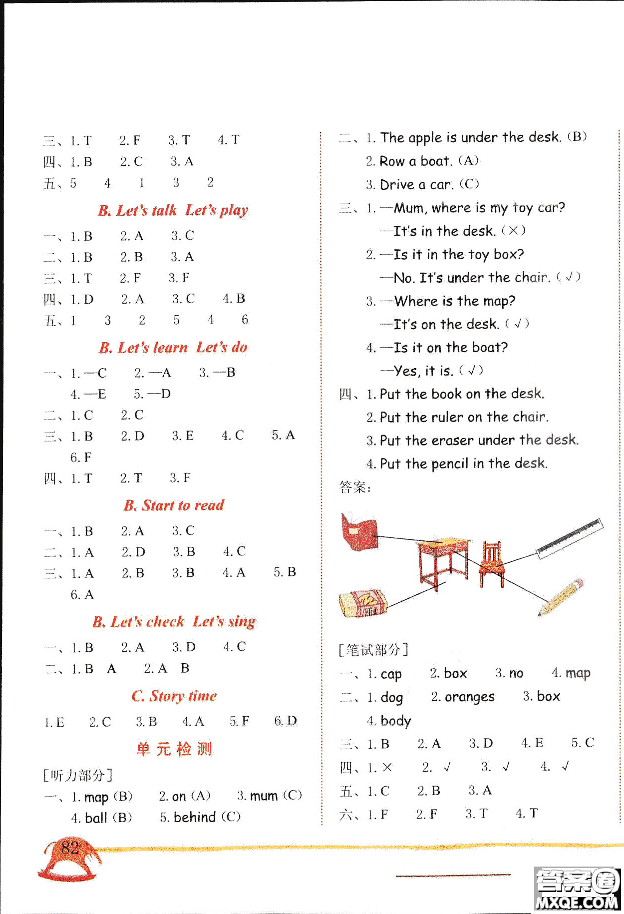 2019新版黃岡小狀元三年級(jí)下冊(cè)英語作業(yè)本RP人教版參考答案