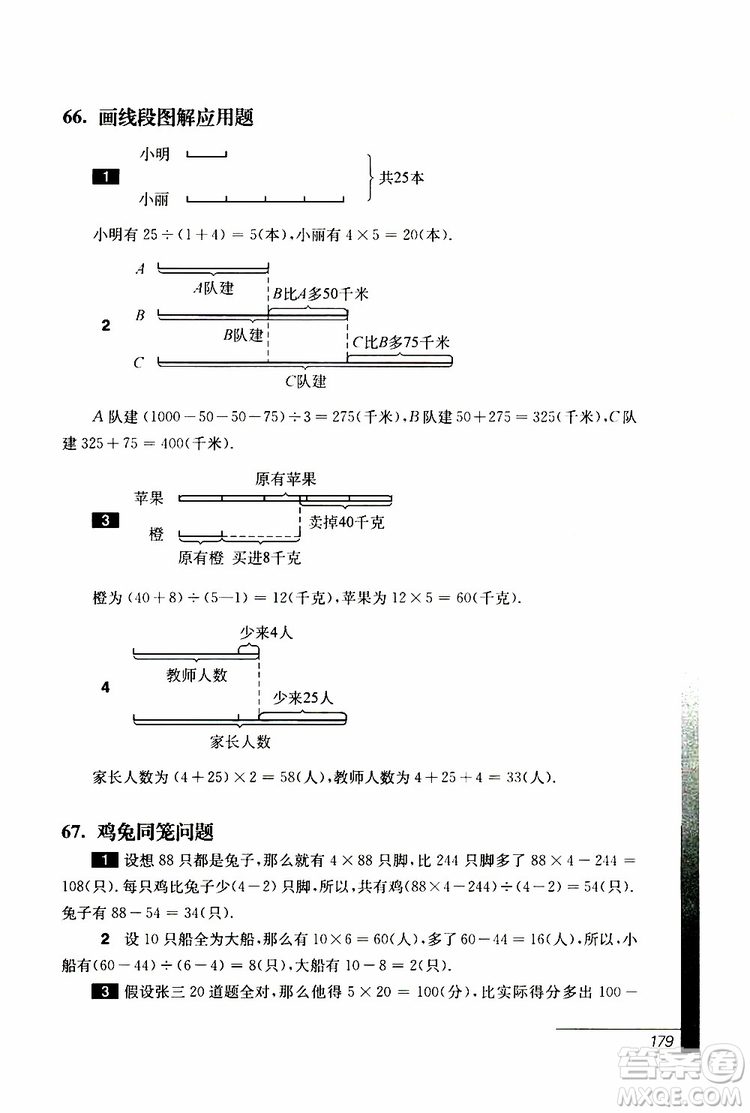 2019年優(yōu)等生數(shù)學(xué)第三版三年級(jí)參考答案