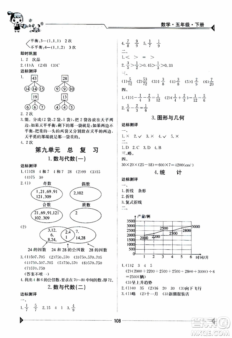 金太陽教育2019版金太陽導學案五年級下冊數(shù)學人教版RJ參考答案