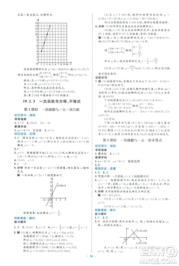 2019最新版初中同步與測控優(yōu)化設(shè)計(jì)數(shù)學(xué)八年級下冊人教版答案