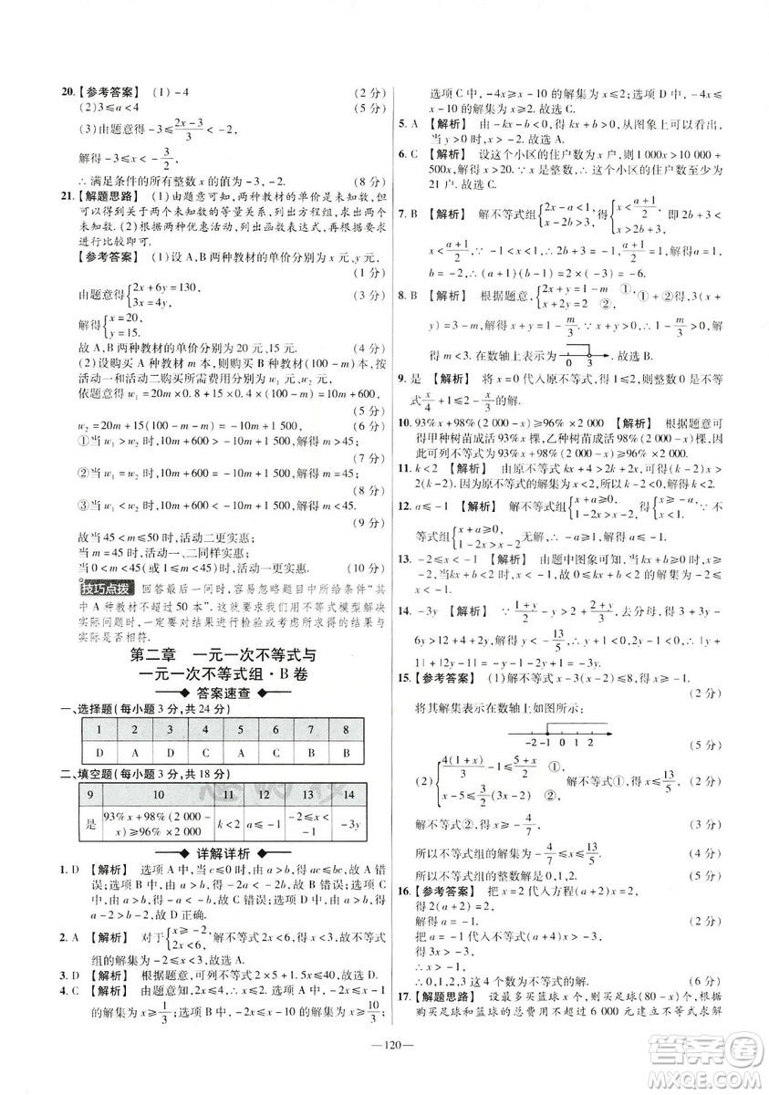 2019年春新版八年級(jí)下冊(cè)數(shù)學(xué)名師名題單元雙測(cè)卷北師大版BSD金考卷活頁(yè)題選答案