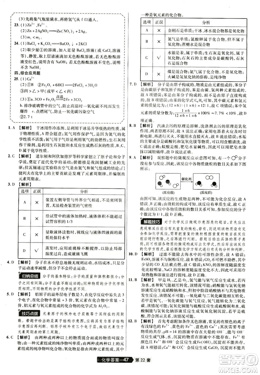 天星文化2019年河南中考45套卷金考卷特快專遞化學(xué)參考答案