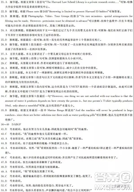 2019年全國(guó)100所名校最新高考模擬示范卷英語(yǔ)一、二、三、四、五、六答案