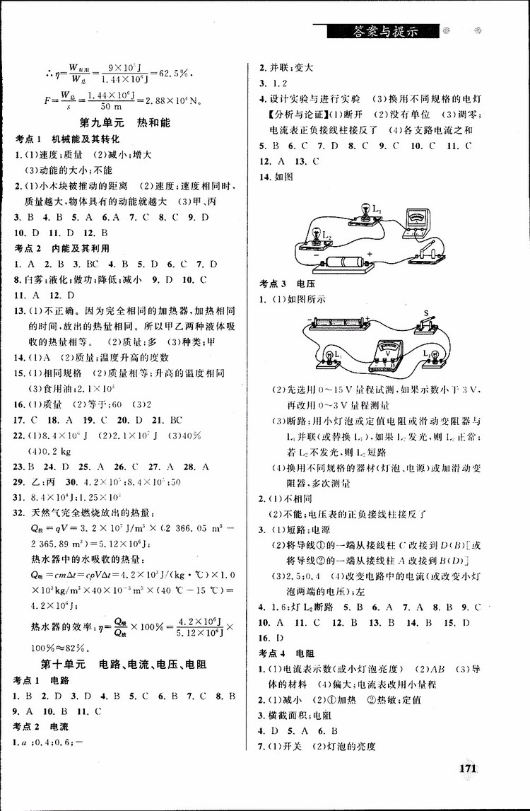 2019年丟分題中考物理參考答案