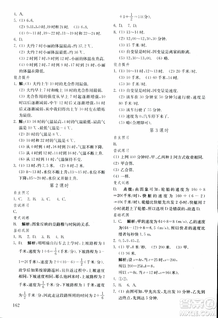 五四制2019年初中基礎(chǔ)訓(xùn)練數(shù)學六年級下冊參考答案