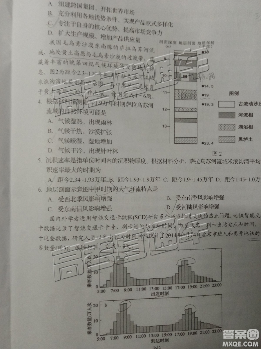 2019年汕頭二模文綜試題及參考答案