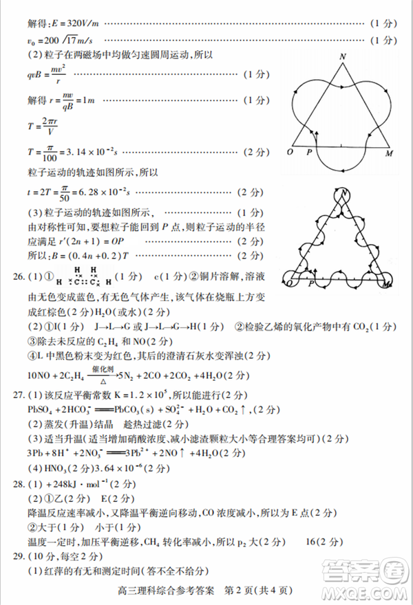 2019年運(yùn)城市高三高考適應(yīng)性測(cè)試文理綜試卷及答案