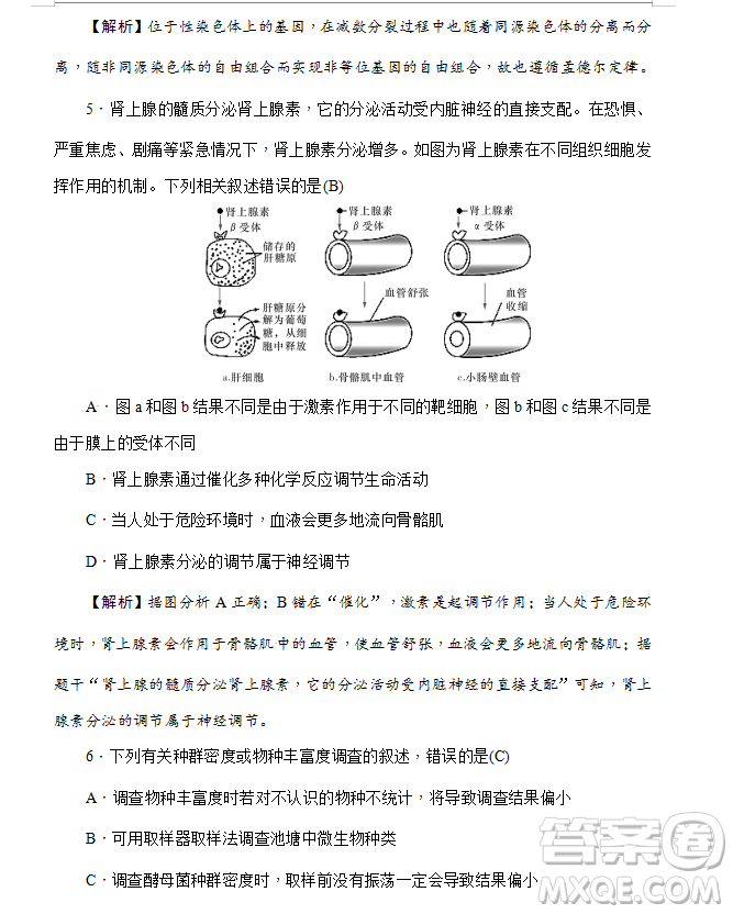 2019年炎德大聯(lián)考湖南師大附中高三月考試卷七文理綜試題及答案