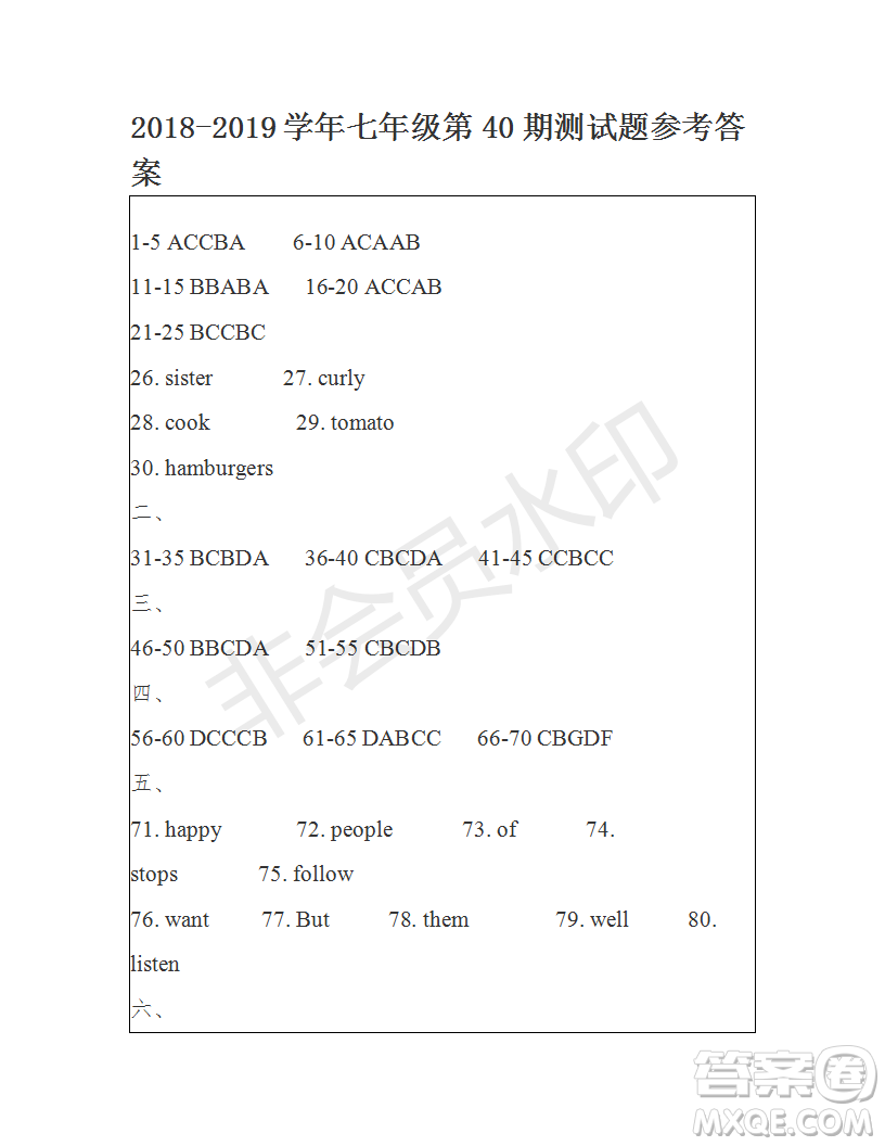 學(xué)生雙語報2018-2019學(xué)年X版廣東專版七年級下學(xué)期第40期答案