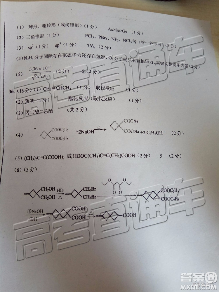 2019年菏澤煙臺(tái)二模文理綜試題及參考答案